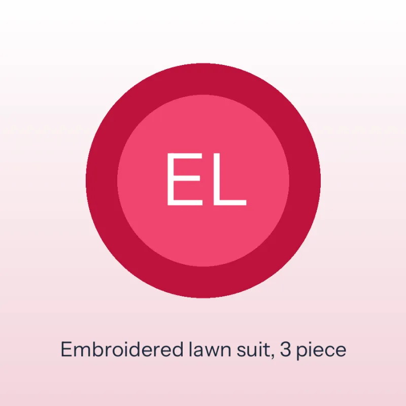 Embroidered lawn suit, 3 piece